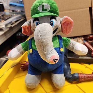 New 10" Super Mario Bros Wonder Elephant Luigi Plush Nintendo